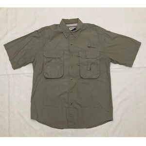 Magellan Sportswear Men's Khaki Utility Fishing Shirt Short Sleeve Size Large